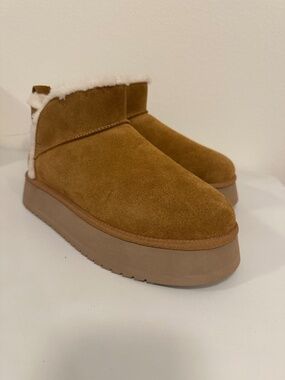 Koolaburra by UGG Koola Ultra Mini Platform Boots Chestnut Size 11 1158390 NWOT